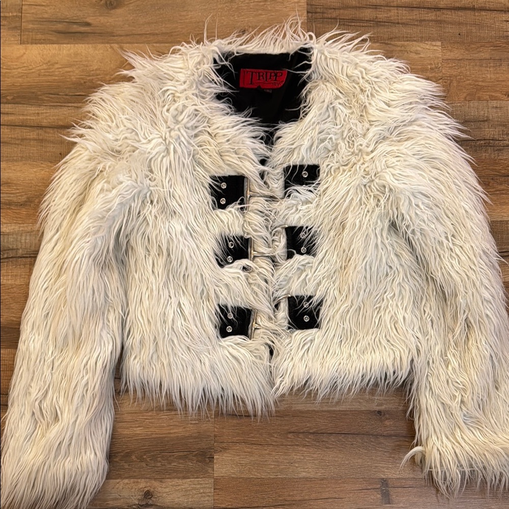 Rare Tripp NYC white fur jacket